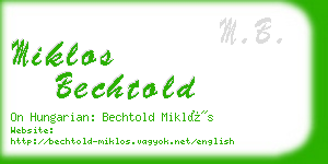 miklos bechtold business card